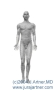 Standard Anatomic Position * Standard Anatomic Position of the Body
In order to describe positions and orientations of the structures of the human body in three dimensions, the body is supposed to be in standing position, looking forward, arms at sides with palms of the hands pointing forward, and feet together pointing forward.